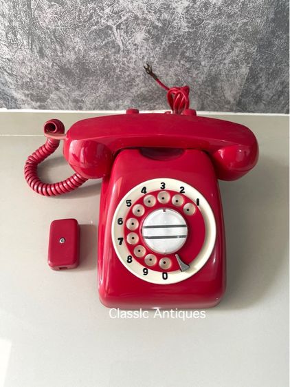 โทรศัพท์หมุน โบราณสีแดง เก่าสะสม รูปที่ 2