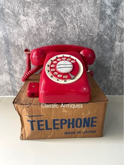 โทรศัพท์หมุน โบราณสีแดง เก่าสะสม รูปที่ 9