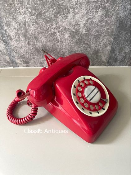 โทรศัพท์หมุน โบราณสีแดง เก่าสะสม รูปที่ 7