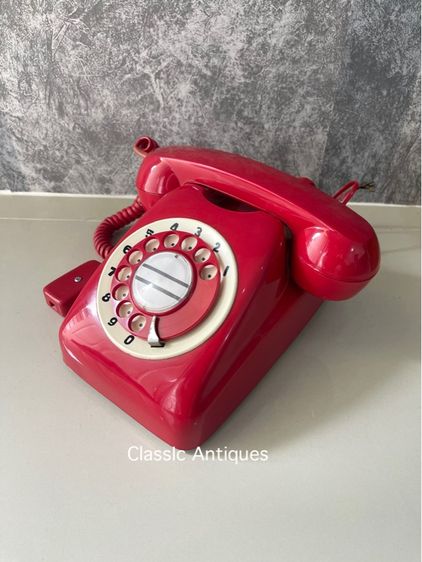 โทรศัพท์หมุน โบราณสีแดง เก่าสะสม รูปที่ 3