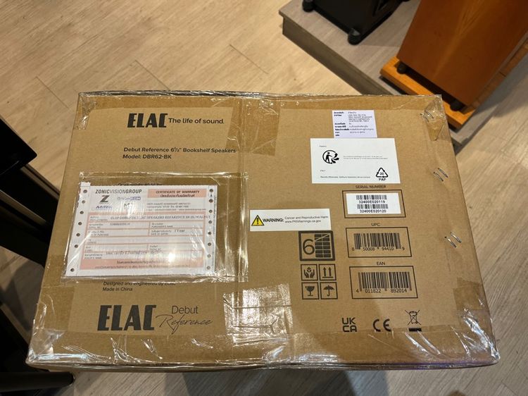 ELAC DBR-62 มือ1 รูปตัวอย่างถ่ายจากตัวโชว์ ตัวที่ขายเป็นของใหม่ ในกล่องไม่เคยแกะครับ พร้อมใบประกัน1ปี ร้านปิยะนัส สีดำลายไม้สวยๆ รูปที่ 2