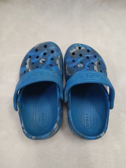 Crocs แท้ Classic Shark สภาพดี SizeC8 15cm รูปที่ 4