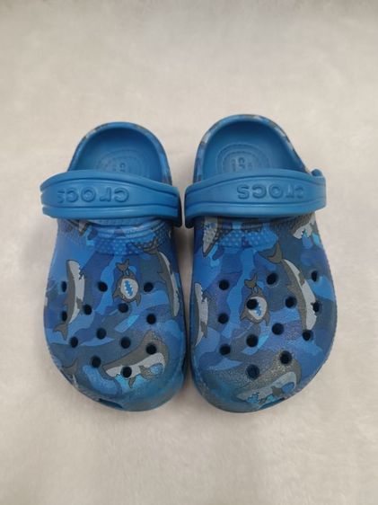 Crocs แท้ Classic Shark สภาพดี SizeC8 15cm รูปที่ 3