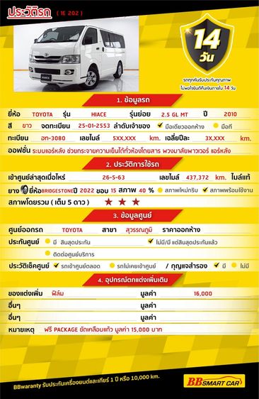 Toyota Hiace 2010 2.5 GL Van ดีเซล ไม่ติดแก๊ส เกียร์ธรรมดา ขาว รูปที่ 2