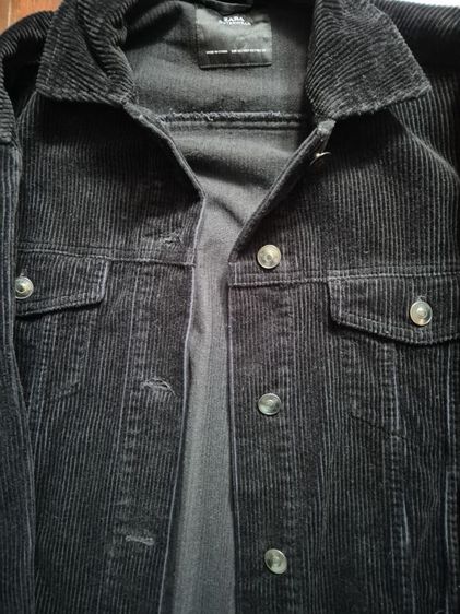 เสื้อ jacket ZARA  ผ้าลูกฟูกสีดำ สภาพใหม่ ส่งฟรี รูปที่ 4