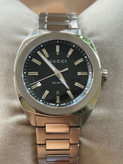 ดำ สแตนเลส GUCCI GG2570 37 mm Black Dial Quartz Men’s Watch Swiss Watch YA142402