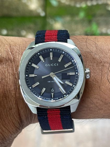 GUCCI GG2570 Blue Dial 41 mm Blue and Red Nylon Watch YA142303 รูปที่ 12