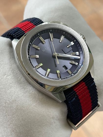 GUCCI GG2570 Blue Dial 41 mm Blue and Red Nylon Watch YA142303 รูปที่ 3