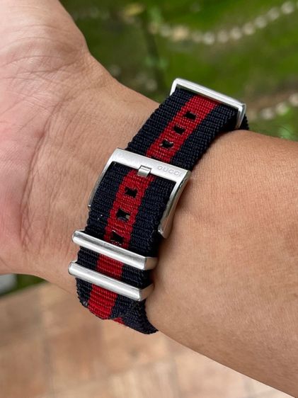 GUCCI GG2570 Blue Dial 41 mm Blue and Red Nylon Watch YA142303 รูปที่ 15