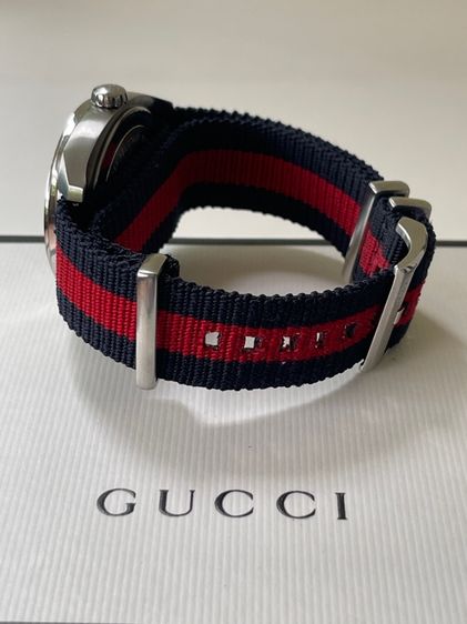 GUCCI GG2570 Blue Dial 41 mm Blue and Red Nylon Watch YA142303 รูปที่ 6