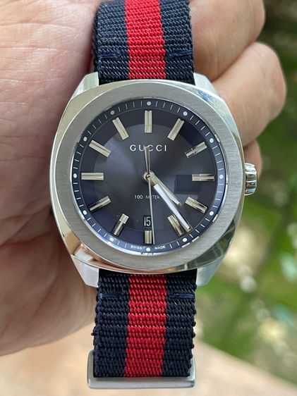 GUCCI GG2570 Blue Dial 41 mm Blue and Red Nylon Watch YA142303 รูปที่ 10