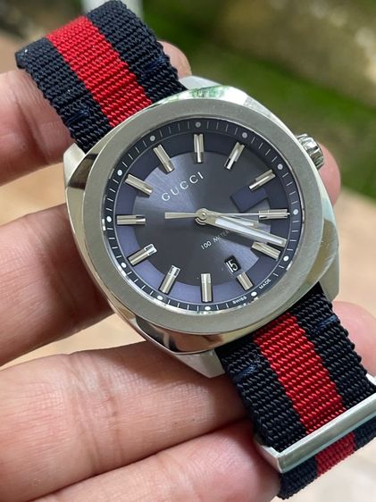 GUCCI GG2570 Blue Dial 41 mm Blue and Red Nylon Watch YA142303 รูปที่ 8