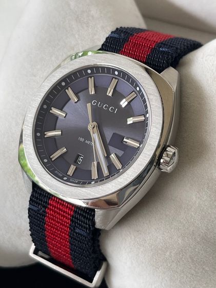 GUCCI GG2570 Blue Dial 41 mm Blue and Red Nylon Watch YA142303 รูปที่ 4