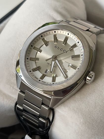 เงิน GUCCI GG2570 37 mm Silver Dial Quartz Men’s Watch Swiss Watch YA142402