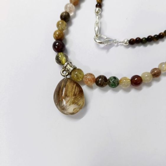 สร้อยคอไหม 5 สี ไทเกอร์อาย จี้ไหมทองแท้ เสริมโชคลาภ มั่งคั่ง ร่ำรวย
 รูปที่ 3