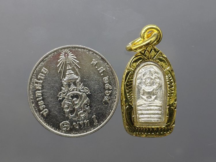 พระนาคปรกใบมะขาม เนื้อเงิน รุ่นเสาร์ ๕ ปี วัดระฆังโฆสิตาราม พ.ศ.2539 พร้อมเลี่ยมกรอบทองไมครอน รูปที่ 6