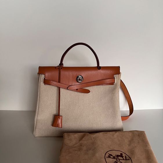 ผ้า ไม่ระบุ น้ำตาล Hermes Herbag 31