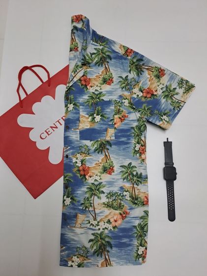 เสื้อเชิ้ตแขนสั้นฮาวายลายทะเล ต้นมะพร้าว รูปที่ 2