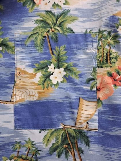 เสื้อเชิ้ตแขนสั้นฮาวายลายทะเล ต้นมะพร้าว รูปที่ 4
