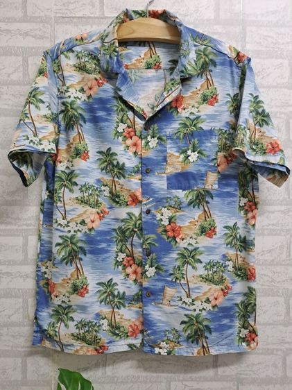 เสื้อเชิ้ตแขนสั้นฮาวายลายทะเล ต้นมะพร้าว รูปที่ 3