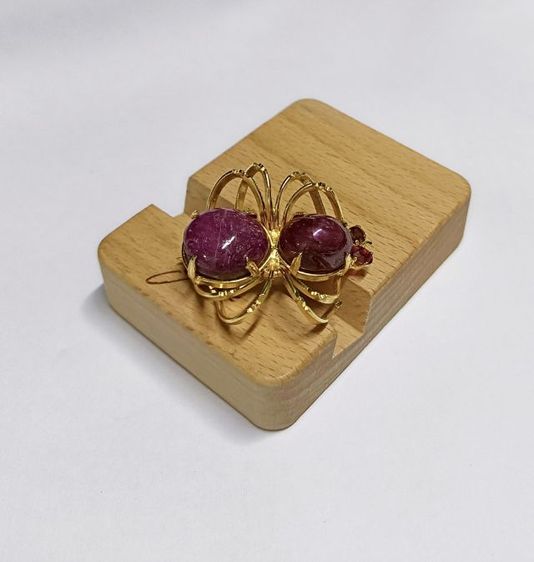 เข็มกลัดแมงมุมทับทิมดิบแท้ รูปที่ 6