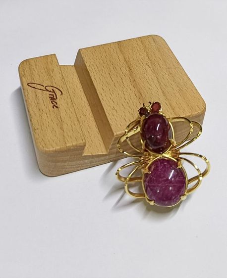 อื่นๆ เข็มกลัดและหมุด เข็มกลัดแมงมุมทับทิมดิบแท้