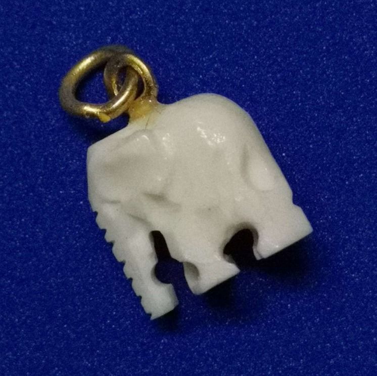 จี้ช้างเผือก แกะสลัก เนื้อหยกขาว ขนาด 1 ซม. เสริมอำนาจบารมี รูปที่ 5