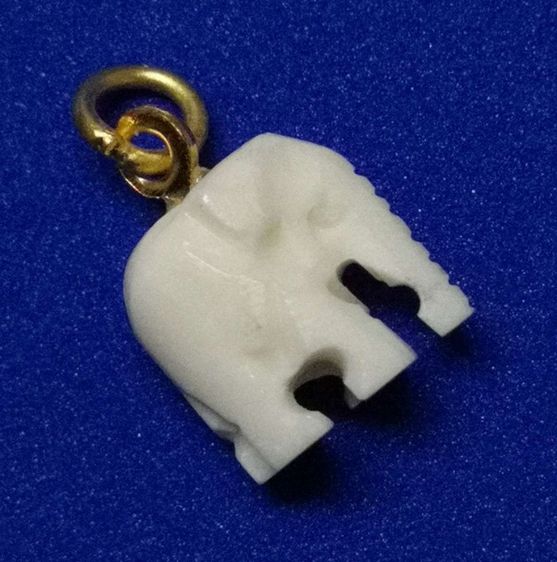 จี้ช้างเผือก แกะสลัก เนื้อหยกขาว ขนาด 1 ซม. เสริมอำนาจบารมี รูปที่ 4