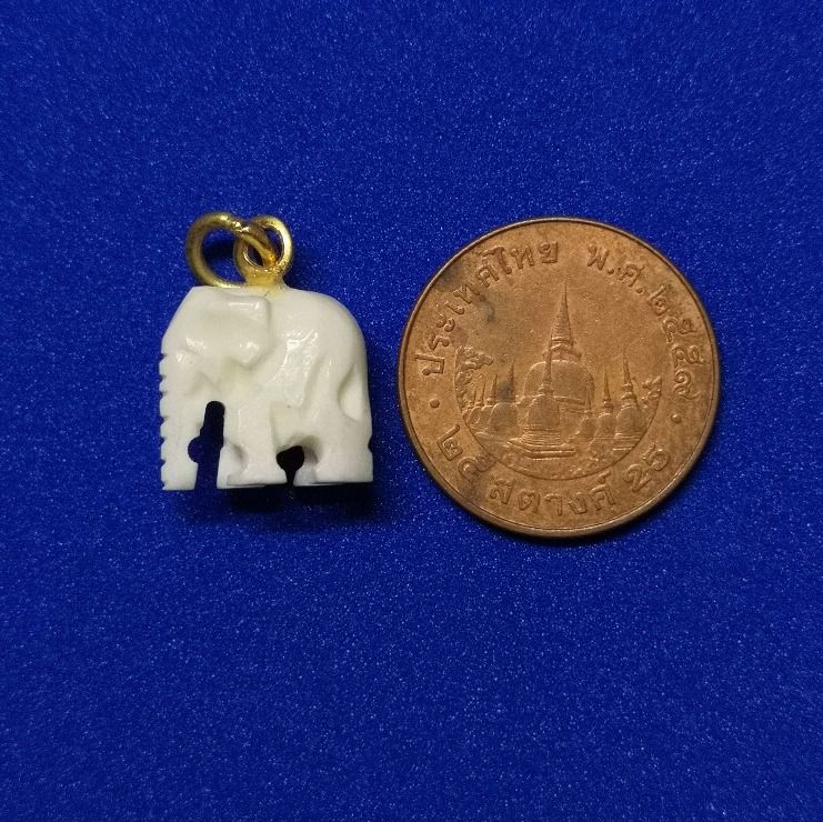 จี้ช้างเผือก แกะสลัก เนื้อหยกขาว ขนาด 1 ซม. เสริมอำนาจบารมี รูปที่ 6