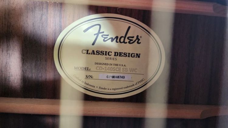 ขายกีต้าร์โปร่งไฟฟ้า FENDER CD-140SCE  รูปที่ 2