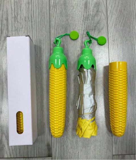 ร่มพับมะเขือ แครอท ข้าวโพด กันแดดuv กันฝน สีสดสวยพกพาสะดวก วัสดุแข็งแรง รูปที่ 2