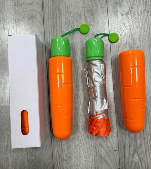 ร่มพับมะเขือ แครอท ข้าวโพด กันแดดuv กันฝน สีสดสวยพกพาสะดวก วัสดุแข็งแรง รูปที่ 4