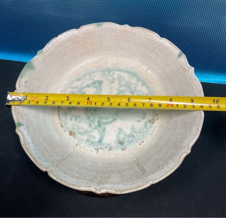 จานลายนกยูง เตาก่อดอน เมาะลำเลิง พม่า พุทธศตวรรษที่ 21 ขนาด 9.5 นิ้ว สมบูรณ์ รูปที่ 4