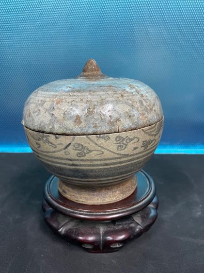 กระปุกสังคโลก ลายดำใต้เคลือบ เตาป่ายาง ศรีสัชนาลัย รูปที่ 3