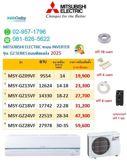 Central Airแอร์ดีแอร์ถูกประหยัดไฟในราคาไม่แพง 10800บาทบริการติดตั้งฟรี แอร์มือ1 แอร์พร้อมติดตั้ง รูปที่ 4