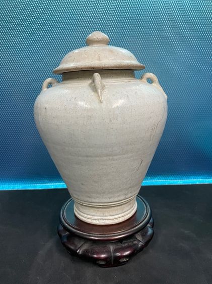 โถฝา 4 หู เคลือบขาว บ้านป่ายาง ศรีสัชนาลัย