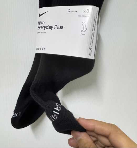 ถุงเท้าไนกี้ dry-fit สีดำ ของใหม่ แท้จากshop รูปที่ 2