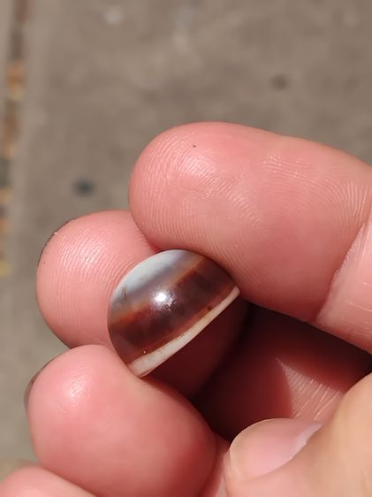 หินดวงตาสวรรค์ สีขาวตรงกลาง ขอบน้ำตาล หลังขาว ทรงกลม เจาะรู สีงดงามมากเม็ดนี้ โทนเข้มๆ ขนาดเส้นผ่าศูนย์กลาง ประมาณ 1 ซม.เม็ดกำลังสวย มีน้ำหน รูปที่ 3