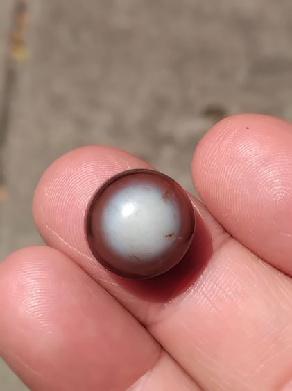 หินดวงตาสวรรค์ สีขาวตรงกลาง ขอบน้ำตาล หลังขาว ทรงกลม เจาะรู สีงดงามมากเม็ดนี้ โทนเข้มๆ ขนาดเส้นผ่าศูนย์กลาง ประมาณ 1 ซม.เม็ดกำลังสวย มีน้ำหน