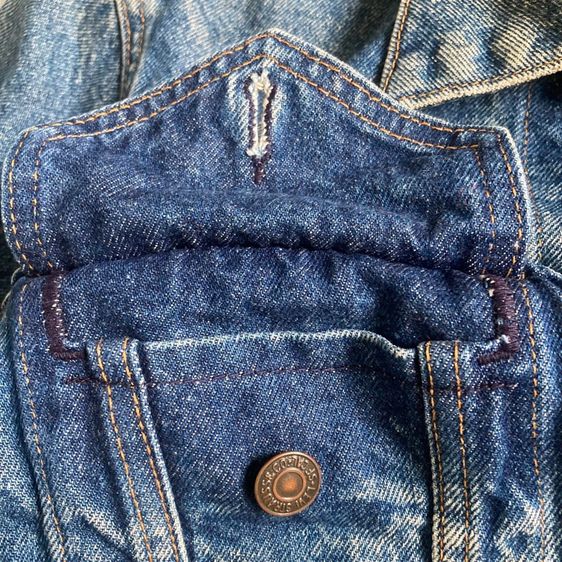 Levi’s 505 Jacket แคนาดา แท้ 💯 size วัดจริงขนาด อก 20 ยาว 24 ไหล่ 17 แขน 22.5 นิ้ว แซ็กดำ สภาพดีมาก สีเฟดสวย ดีเทลสวยหายากน่าสะสมครับ รูปที่ 9