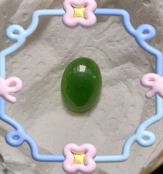 เขียว หยกจีนแท้ประดับหัวแหวน