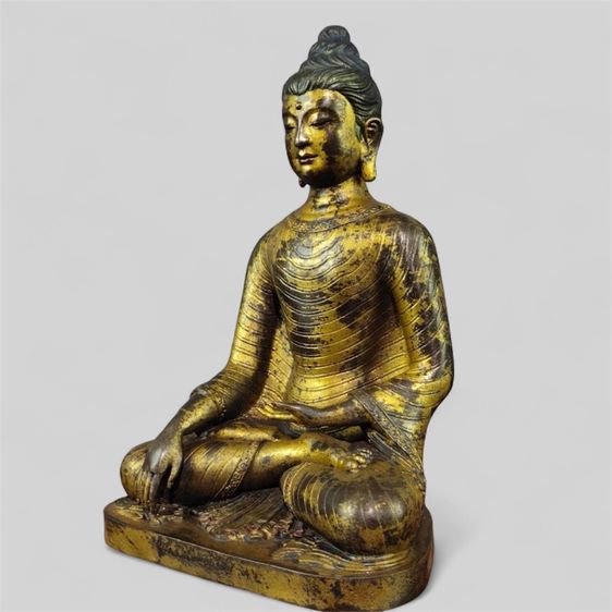 🕉️ พระพุทธรูปศากยมุนีโบราณลงสีทอง🕉️ รูปที่ 3
