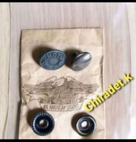 HARLEY-DAVIDSON กระดุมยีนส์ ของแท้ ขนาดเส้นผ่าศูนย์กลาง 1.7 CM. ข้อความบนกระดุมมี 2 แบบ ราคาต่อ 1 แบบ (Original) รูปที่ 2