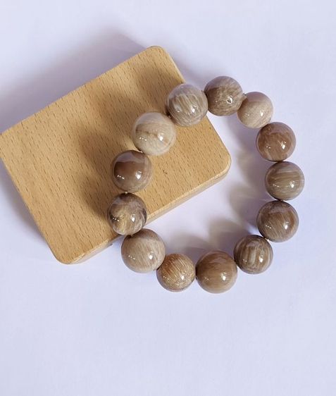 สร้อยข้อมือหินแท้ Fossil Wood รูปที่ 7
