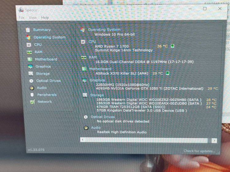 คอมประกอบ AMD Ryzen 7 + GTX 1050 Ti  RAM 16GB  SSD 480GB + HDD 4TB  PSU 600W รูปที่ 13