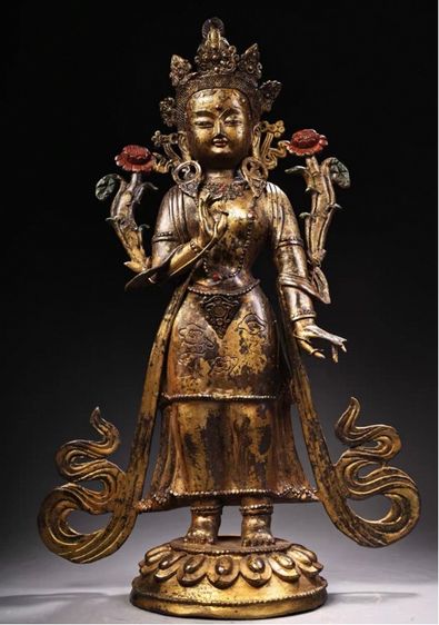 🕉️พระพุทธรูปทองเหลืองเก่าโบราณสำริดทิเบต 