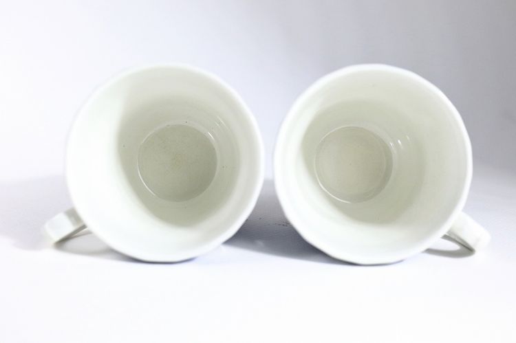 Vintage Flat Cup+Saucer Set England's Heritage Blue - H.Aynsley Co. Ltd Ironstone ชุดแก้วและจานรองพิมพ์ลาย สีน้ำเงิน จำนวน 2 ชุด รูปที่ 4