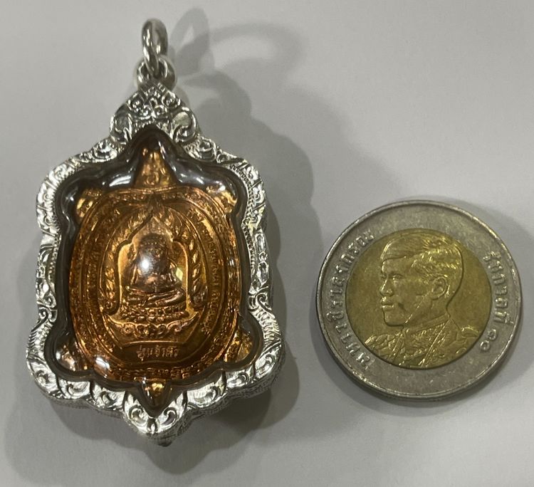 เหรียญพญาเต่าเรือน รุ่นเจ้าสัว บล็อค จ ขีดนิยม หลวงปู่หลิว วัดไทรทองพัฒนา ปี 2538 เนื้อทองแดง ผิวสวยมาก พร้อมกรอบเงิน รูปที่ 9