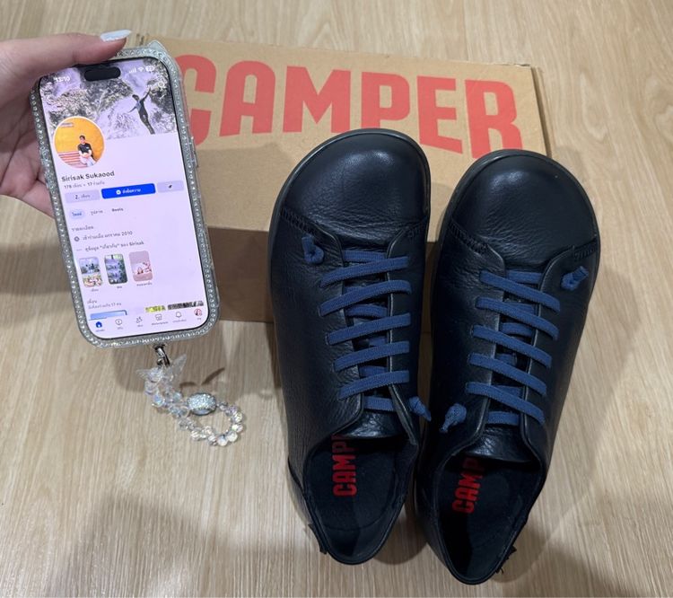 ดำ หนัง PU รองเท้าหนังทั่วไป UK 8 | EU 42 | US 8.5 camper PEU cami 