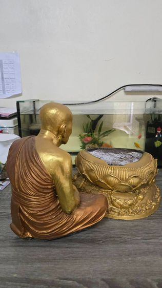 หลวงปู่ทวดฐานปูปลา เนื้อทองเหลือง สูง 14 นิ้วครึ่ง รูปที่ 4